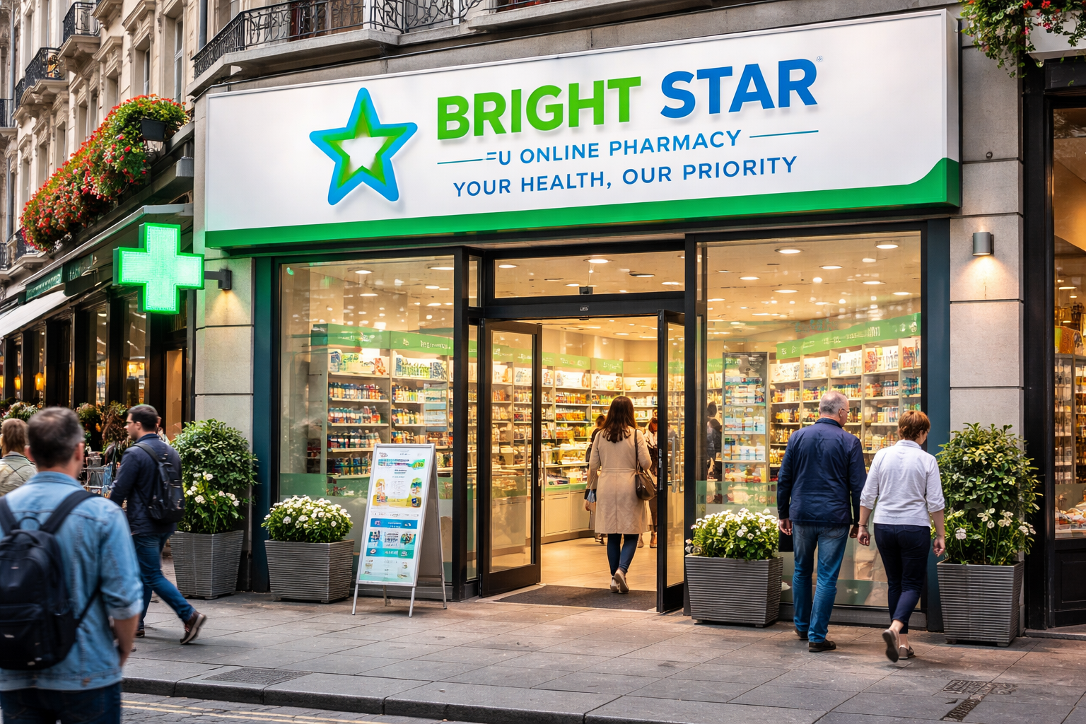 bright star pharmacy on bustling street.png